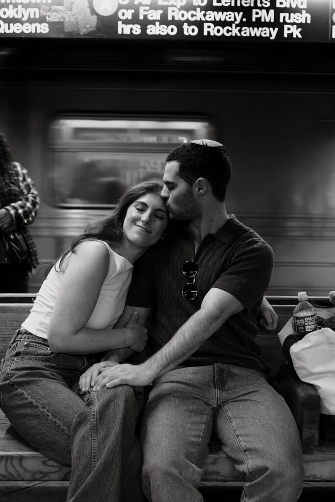 NYC street style couples photography at Columbus Circle Manhattan