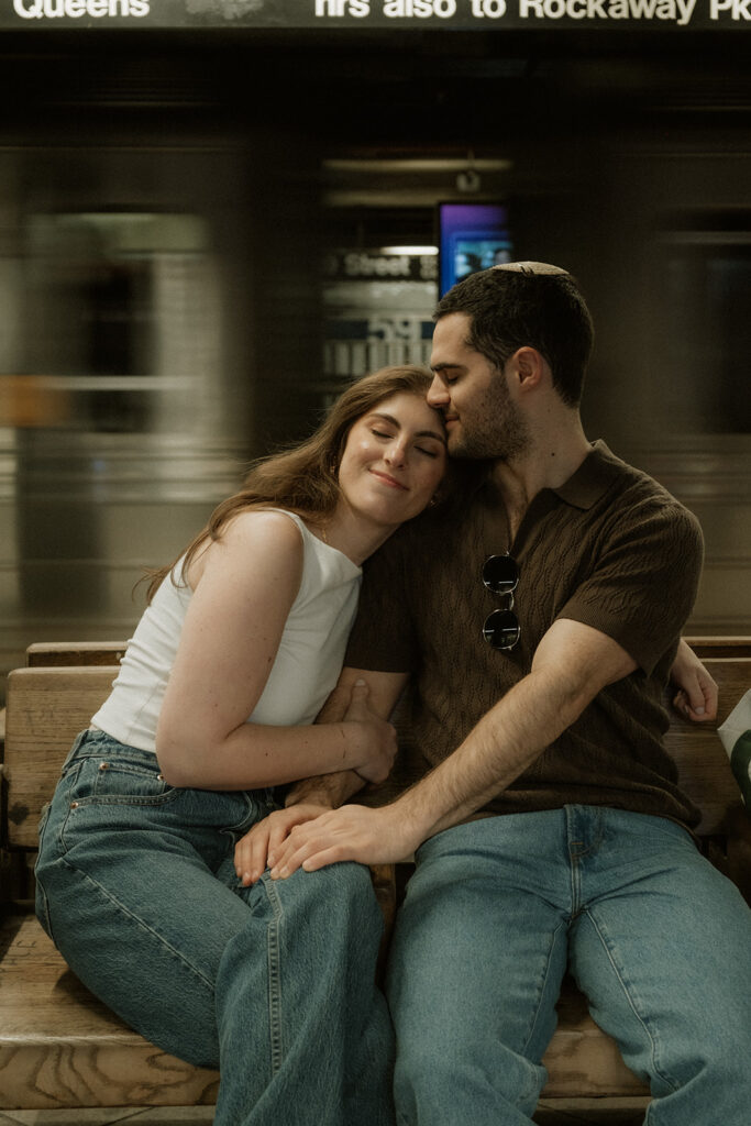 NYC street style couples photography at Columbus Circle Manhattan