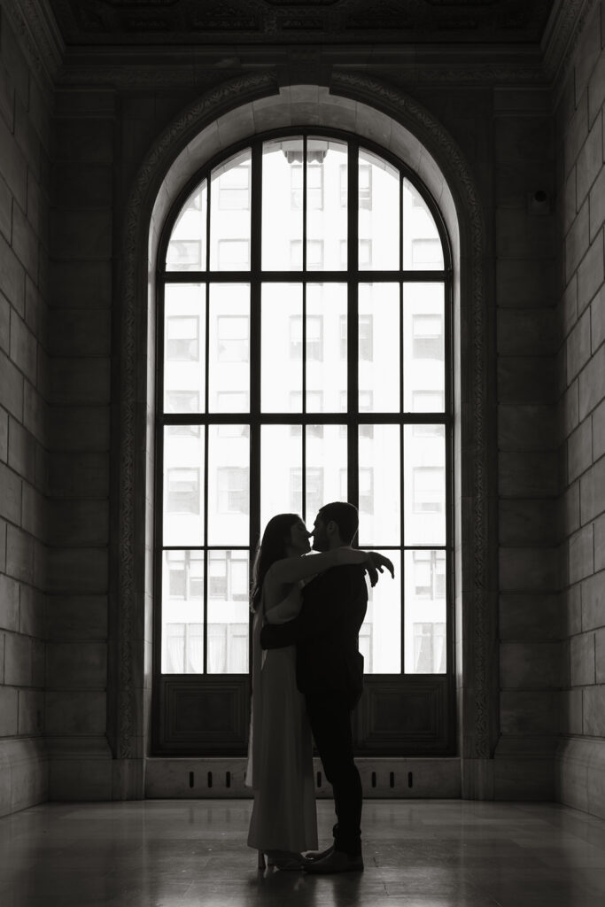 New York Public Library elopement portraits by NYC wedding photographer Daria Orlova