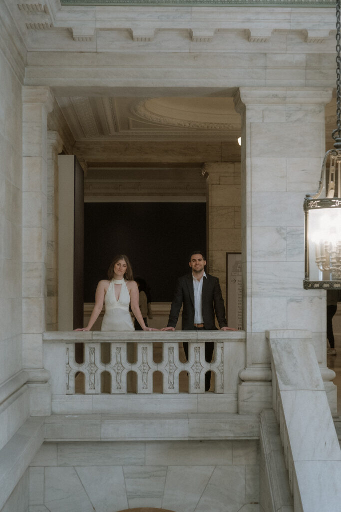 New York Public Library elopement portraits by NYC wedding photographer Daria Orlova