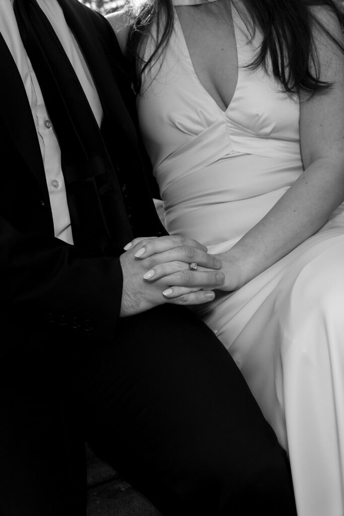Wedding photographer captures couple under Bethesda Terrace arches New York City